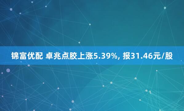 锦富优配 卓兆点胶上涨5.39%, 报31.46元/股